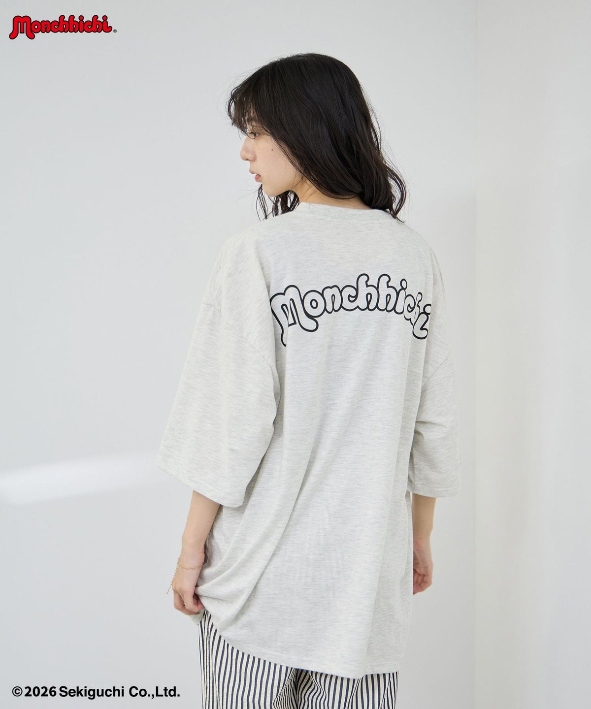 モンチッチ ルーズシルエットTシャツ アクリルキーホルダー付き レディース メール便 対応商品