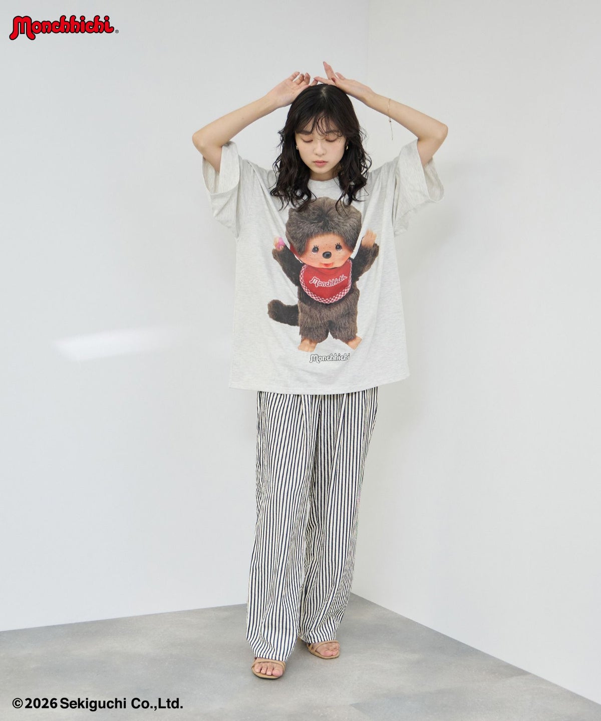 モンチッチ ルーズシルエットTシャツ アクリルキーホルダー付き レディース メール便 対応商品