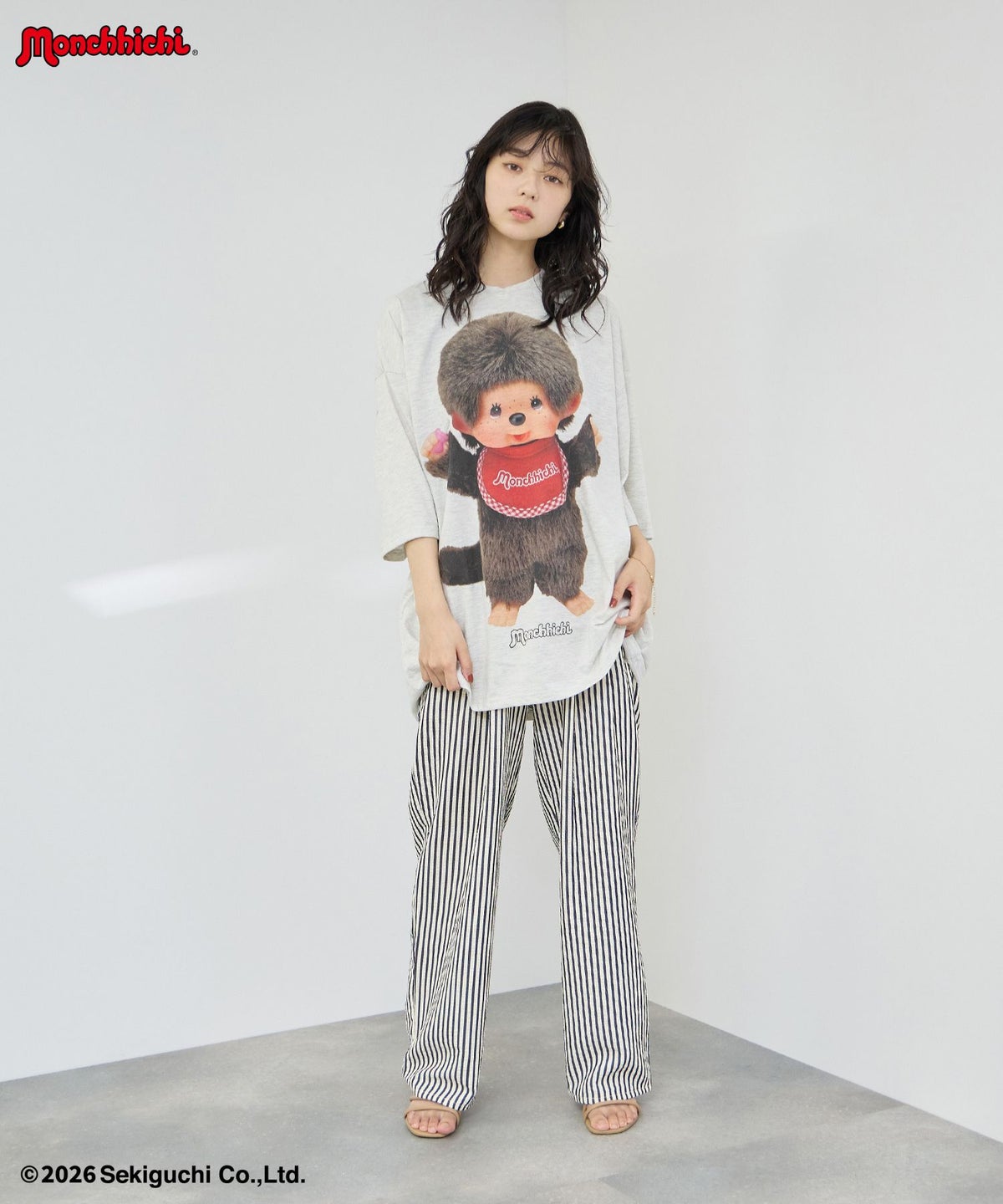 モンチッチ ルーズシルエットTシャツ アクリルキーホルダー付き レディース メール便 対応商品