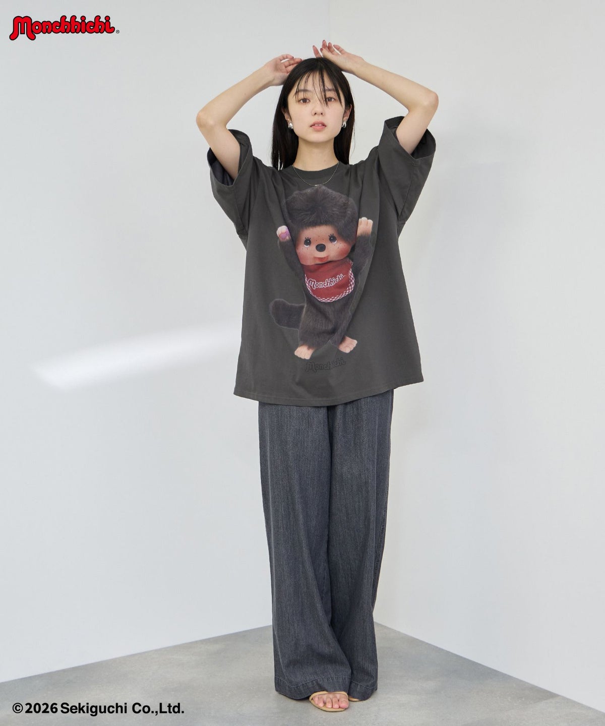 モンチッチ ルーズシルエットTシャツ アクリルキーホルダー付き レディース メール便 対応商品