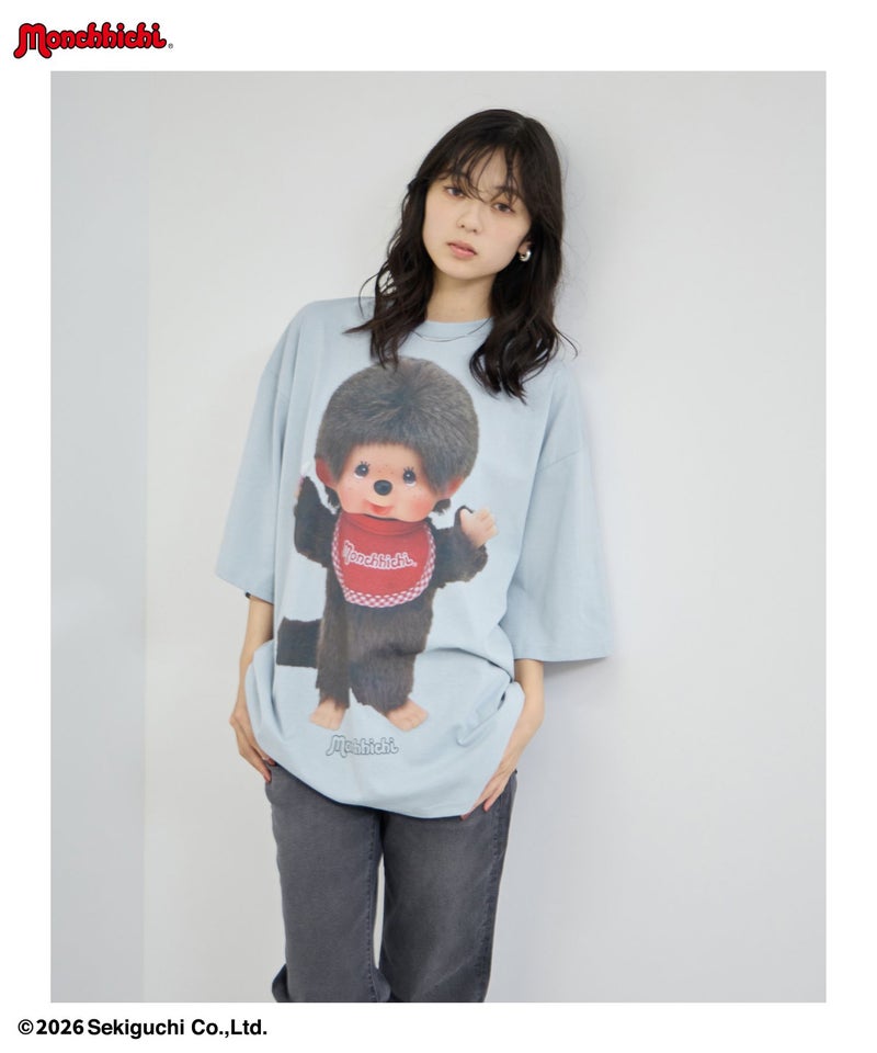 モンチッチ ルーズシルエットTシャツ アクリルキーホルダー付き レディース メール便 対応商品商品画像-15