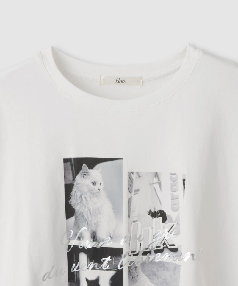 Idnes ネコフォトコラージュTシャツ レディース メール便 対応商品商品画像-6