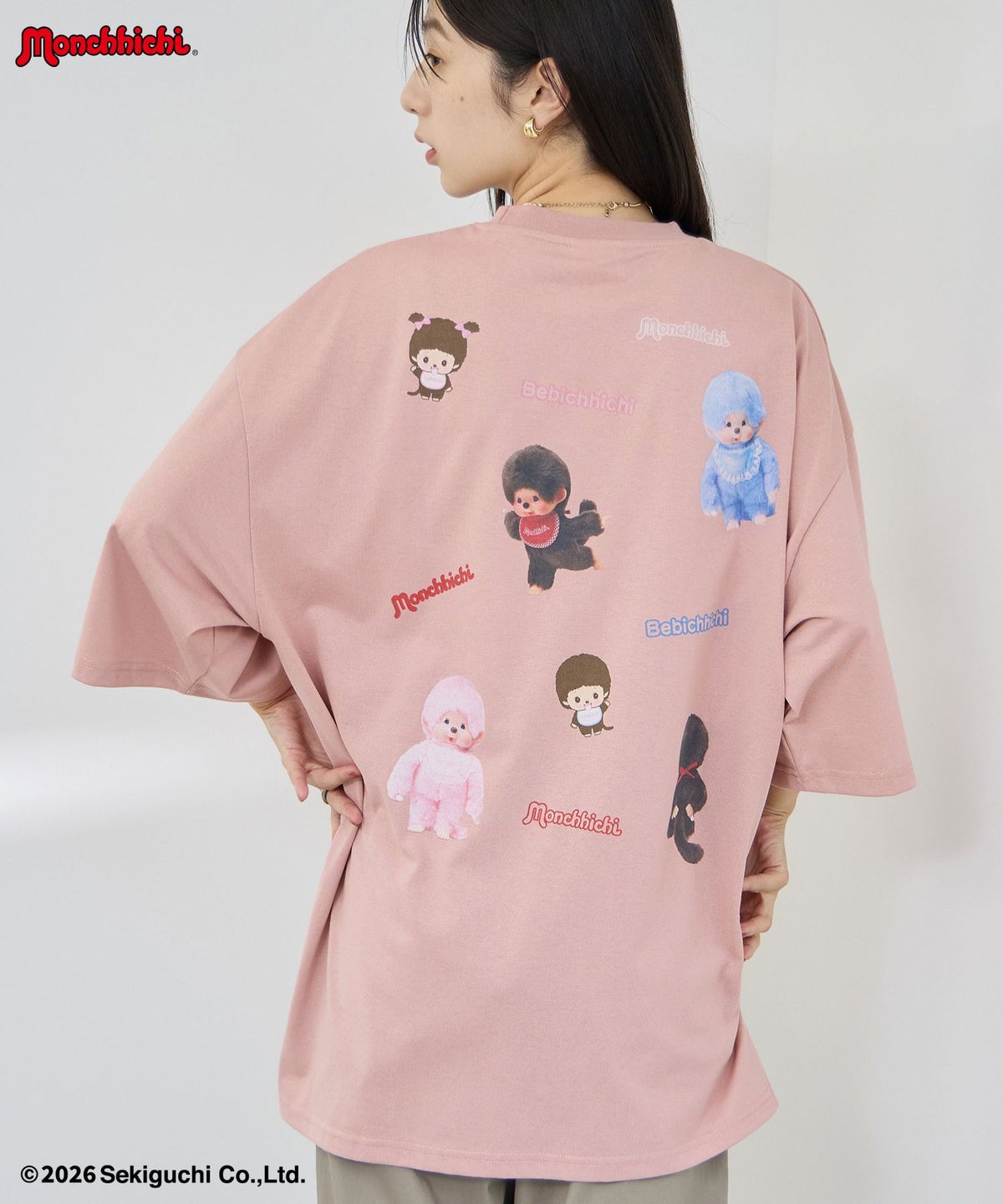 モンチッチ べびちっち ルーズTシャツ アクリルキーホルダー付き レディース メール便 対応商品