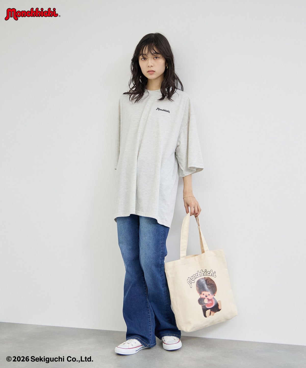 モンチッチ べびちっち ルーズTシャツ アクリルキーホルダー付き レディース メール便 対応商品
