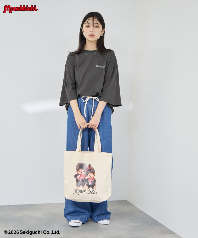 モンチッチ べびちっち ルーズTシャツ アクリルキーホルダー付き レディース メール便 対応商品商品画像-13