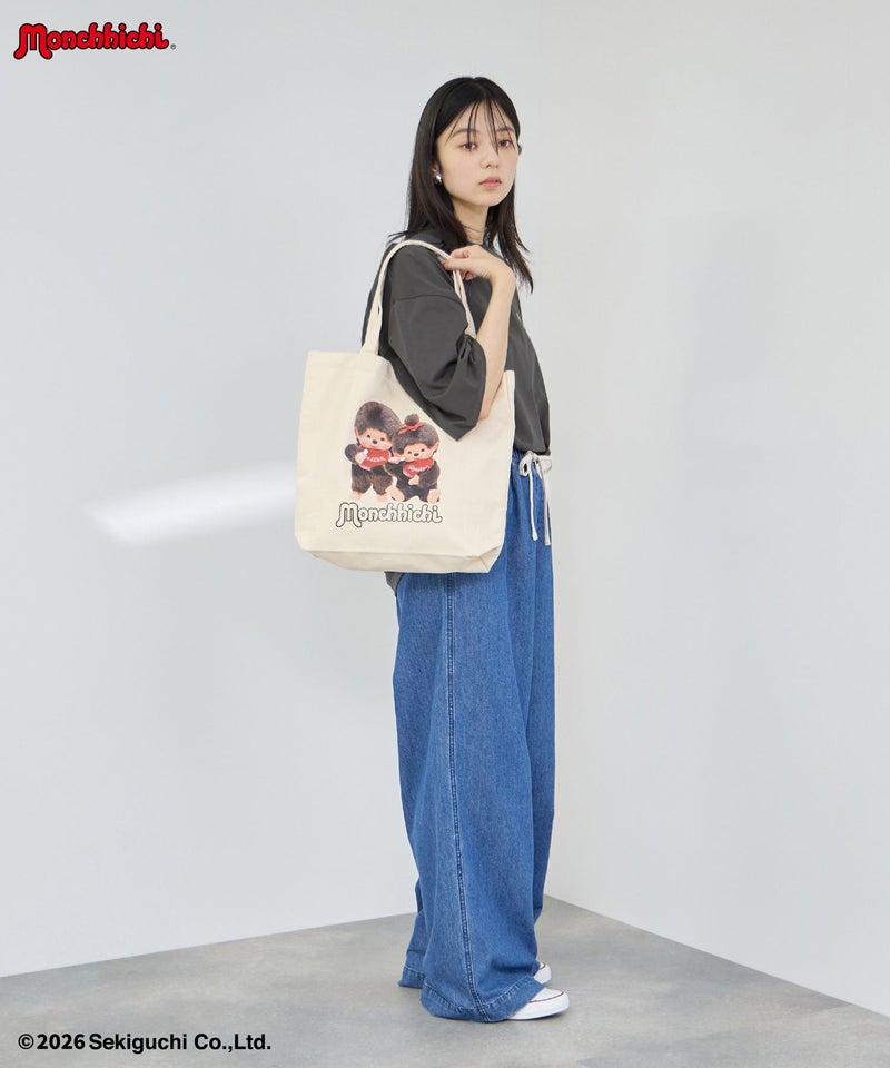 モンチッチ べびちっち ルーズTシャツ アクリルキーホルダー付き レディース メール便 対応商品商品画像-14