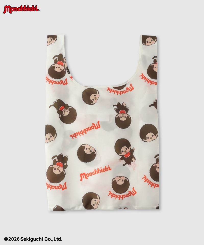 モンチッチ 総柄プリント 折りたたみエコバッグ商品画像-1