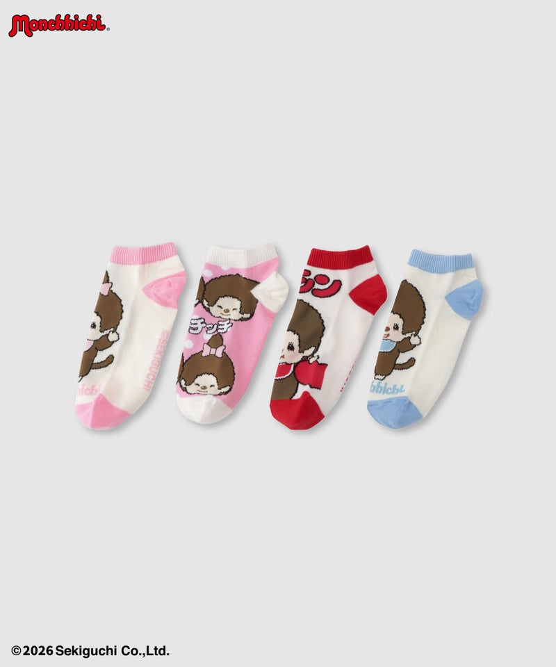 モンチッチ キャラクタープリントショートソックス レディース商品画像-5