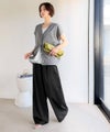 Classical Elf 《JaVaジャバコラボ》穿くだけで“こなれる”。ヒッコリータックデザインボリュームパンツ(ストライプ&無地)商品サムネイル-10