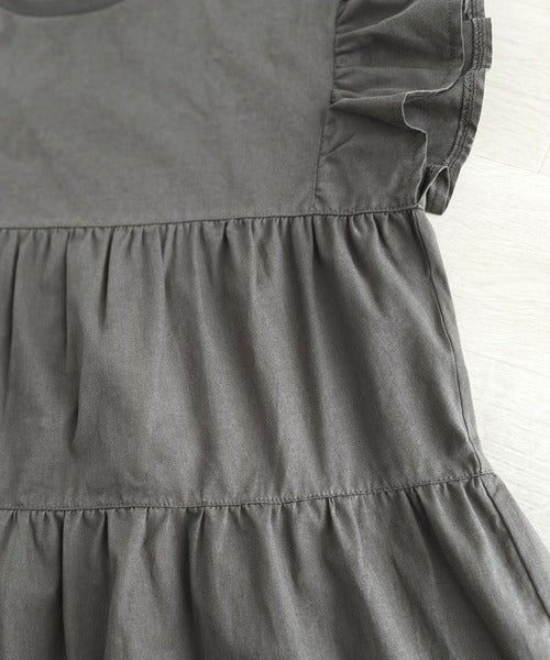 Classical Elf 【キッズ】親子リンクコーデ可能◎!布帛ドッキング袖フリルティアードワンピース商品画像-23