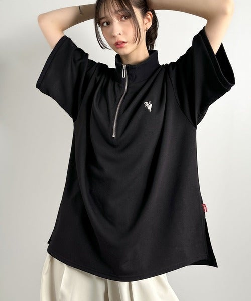 Classical Elf 《JaVaジャバコラボ》遊び心もこなれ感もキメる。刺繍入りダンボール素材ジップ半袖Tシャツ商品画像-31