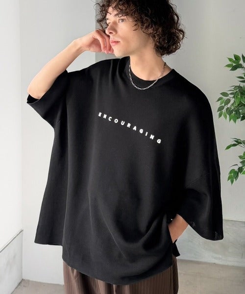 Classical Elf 《JaVaジャバコラボ》Tシャツにはない品格を。ロゴプリントオーバーサイズサマーニットプルオーバー商品画像-16