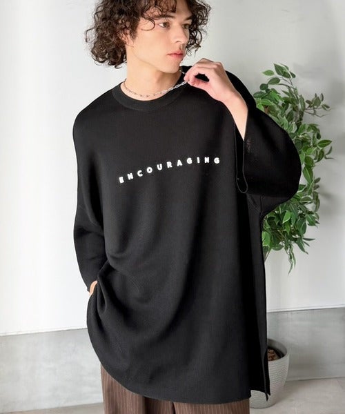 Classical Elf 《JaVaジャバコラボ》Tシャツにはない品格を。ロゴプリントオーバーサイズサマーニットプルオーバー商品画像-17