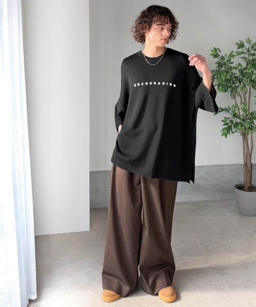 Classical Elf 《JaVaジャバコラボ》Tシャツにはない品格を。ロゴプリントオーバーサイズサマーニットプルオーバー商品画像-18