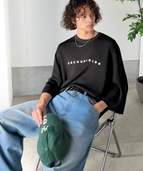 Classical Elf 《JaVaジャバコラボ》Tシャツにはない品格を。ロゴプリントオーバーサイズサマーニットプルオーバー商品画像-21