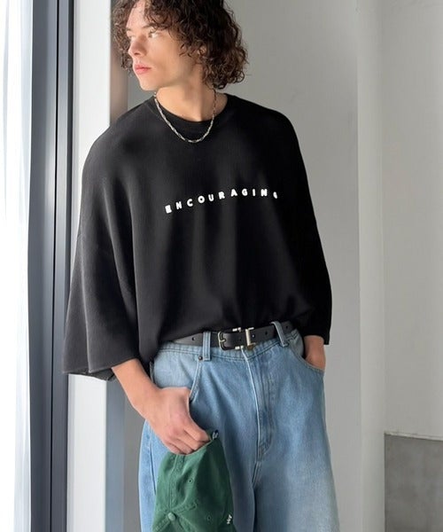 Classical Elf 《JaVaジャバコラボ》Tシャツにはない品格を。ロゴプリントオーバーサイズサマーニットプルオーバー商品画像-22