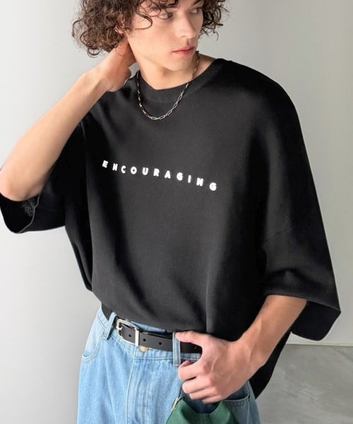 Classical Elf 《JaVaジャバコラボ》Tシャツにはない品格を。ロゴプリントオーバーサイズサマーニットプルオーバー商品画像-23