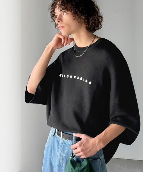 Classical Elf 《JaVaジャバコラボ》Tシャツにはない品格を。ロゴプリントオーバーサイズサマーニットプルオーバー商品画像-24