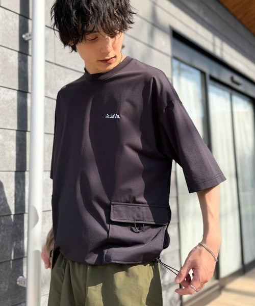 Classical Elf 《JaVaジャバコラボ》【接触冷感・吸水速乾機能付き】便利なBIGポケット&裾ドローコード付き!高機能マイクロメッシュTシャツ商品画像-5