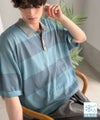 Classical Elf 《JaVaジャバコラボ》【接触冷感機能付き】シャリ感がクセになる夏仕様ニット素材。太ボーダー涼やかラガーポロシャツ商品サムネイル-3