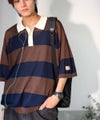Classical Elf 《JaVaジャバコラボ》【接触冷感機能付き】シャリ感がクセになる夏仕様ニット素材。太ボーダー涼やかラガーポロシャツ商品サムネイル-16