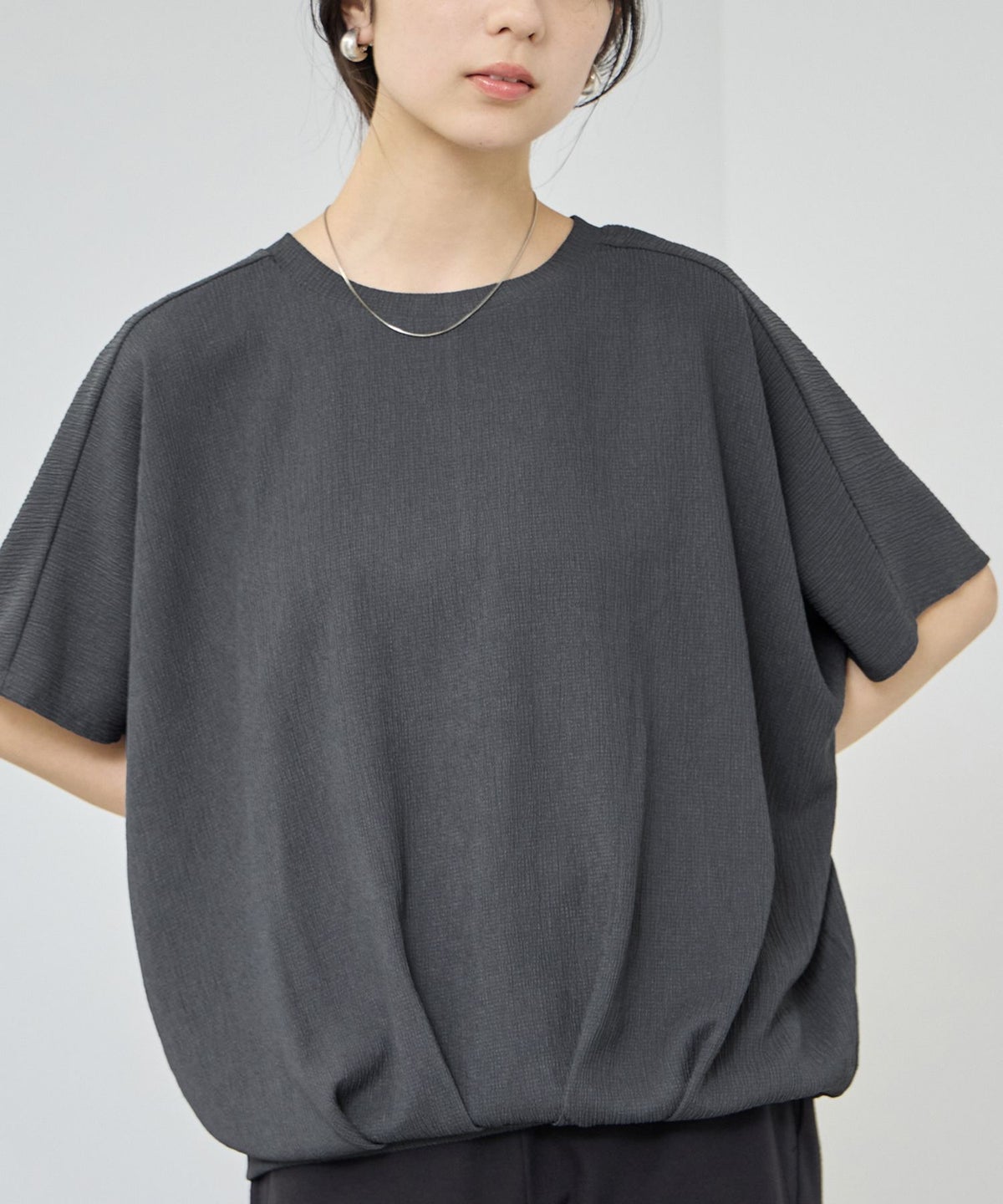 NAVY SARARI UVカット 裾タックシボプルオーバー レディース メール便 対応商品