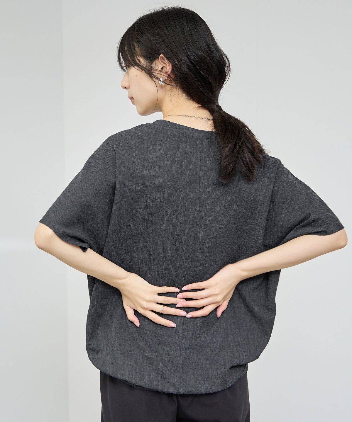 NAVY SARARI UVカット 裾タックシボプルオーバー レディース メール便 対応商品