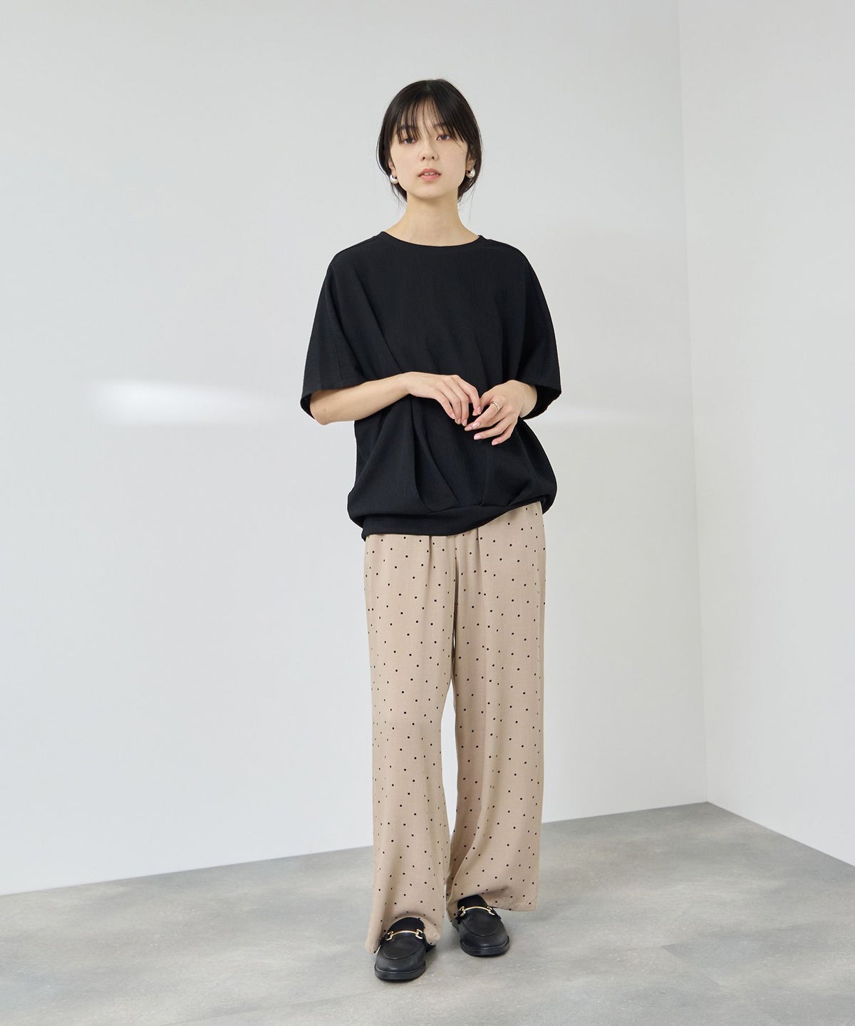 NAVY SARARI UVカット 裾タックシボプルオーバー レディース メール便 対応商品