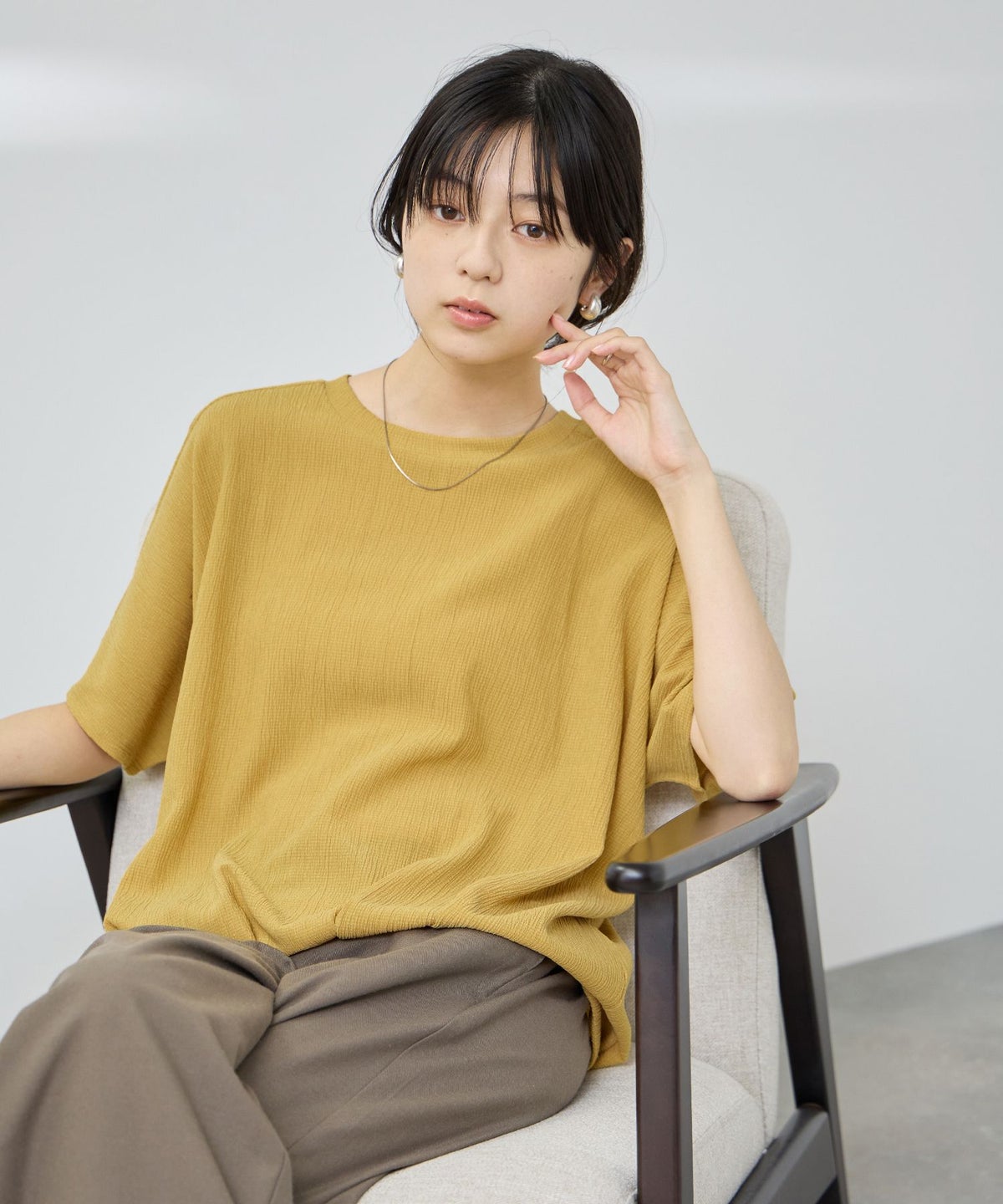 NAVY SARARI UVカット 裾タックシボプルオーバー レディース メール便 対応商品