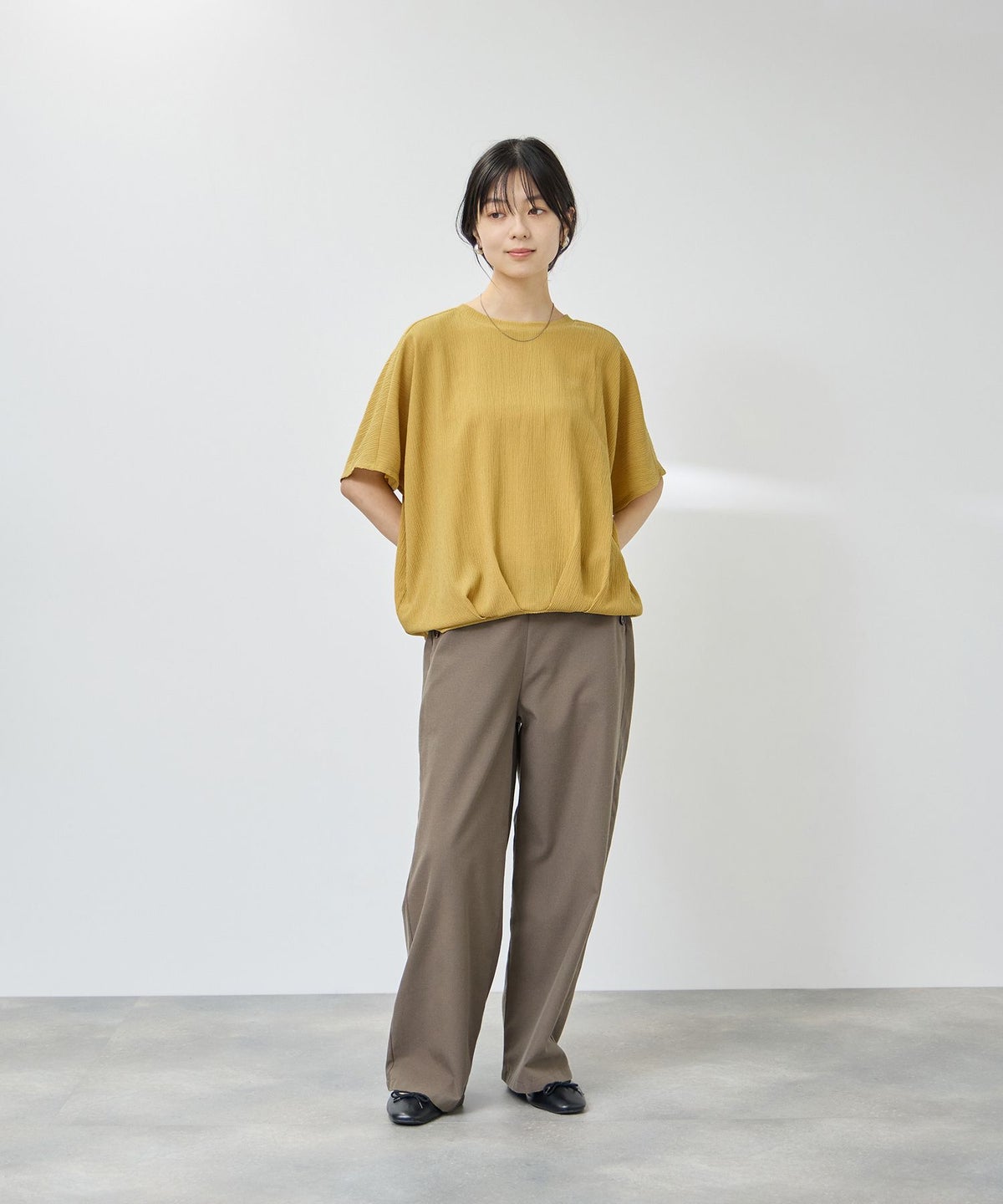 NAVY SARARI UVカット 裾タックシボプルオーバー レディース メール便 対応商品