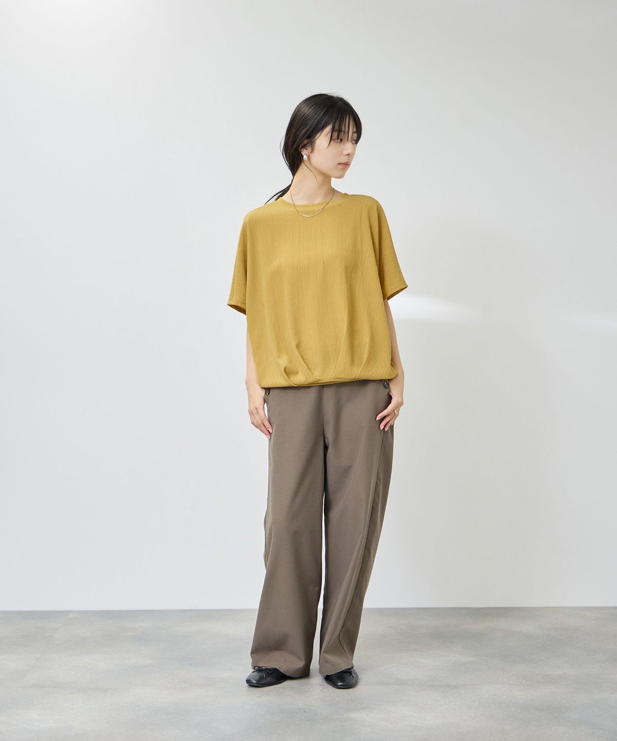 NAVY SARARI UVカット 裾タックシボプルオーバー レディース メール便 対応商品
