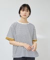 [値下げ]NAVY  SARARI 接触冷感 UVカット 袖配色クルーネックTシャツ レディース メール便 対応商品商品サムネイル-10