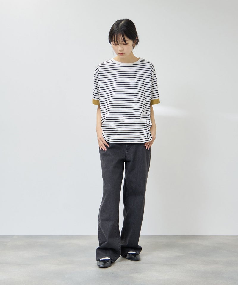 NAVY SARARI 接触冷感 UVカット 袖配色クルーネックTシャツ レディース メール便 対応商品商品画像-11