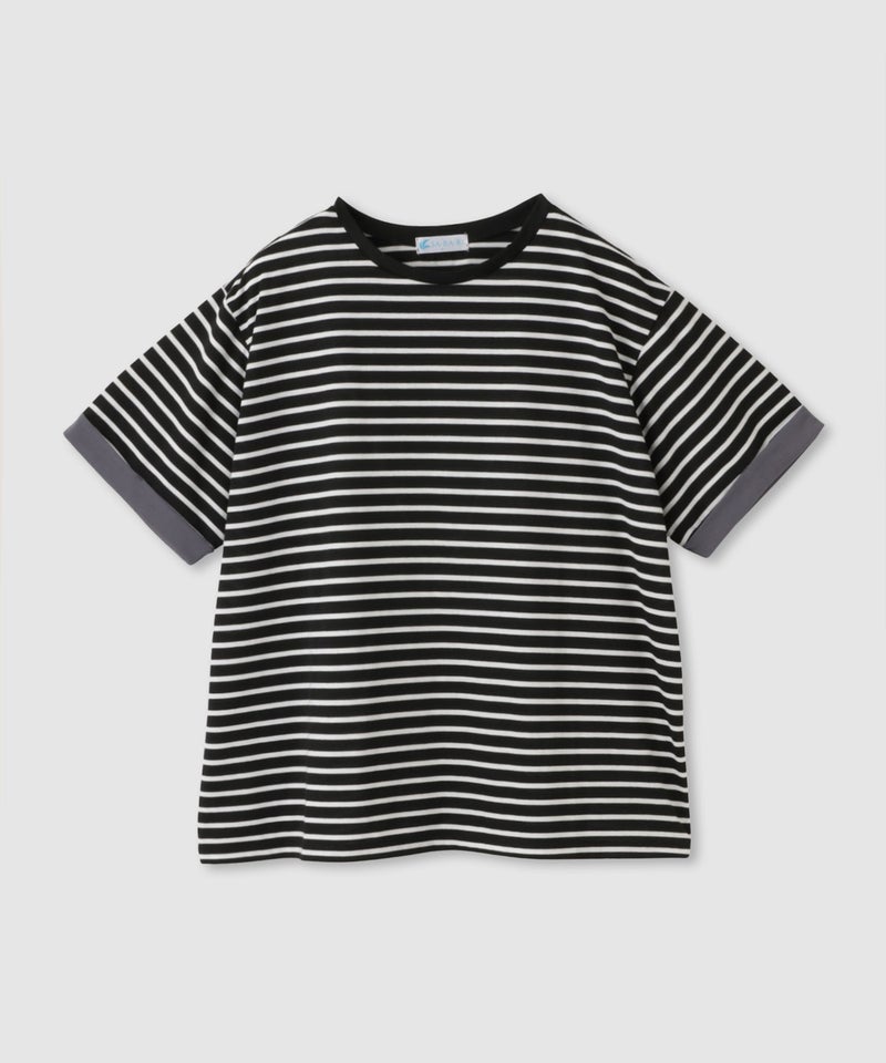 [値下げ]NAVY  SARARI 接触冷感 UVカット 袖配色クルーネックTシャツ レディース メール便 対応商品商品画像-16