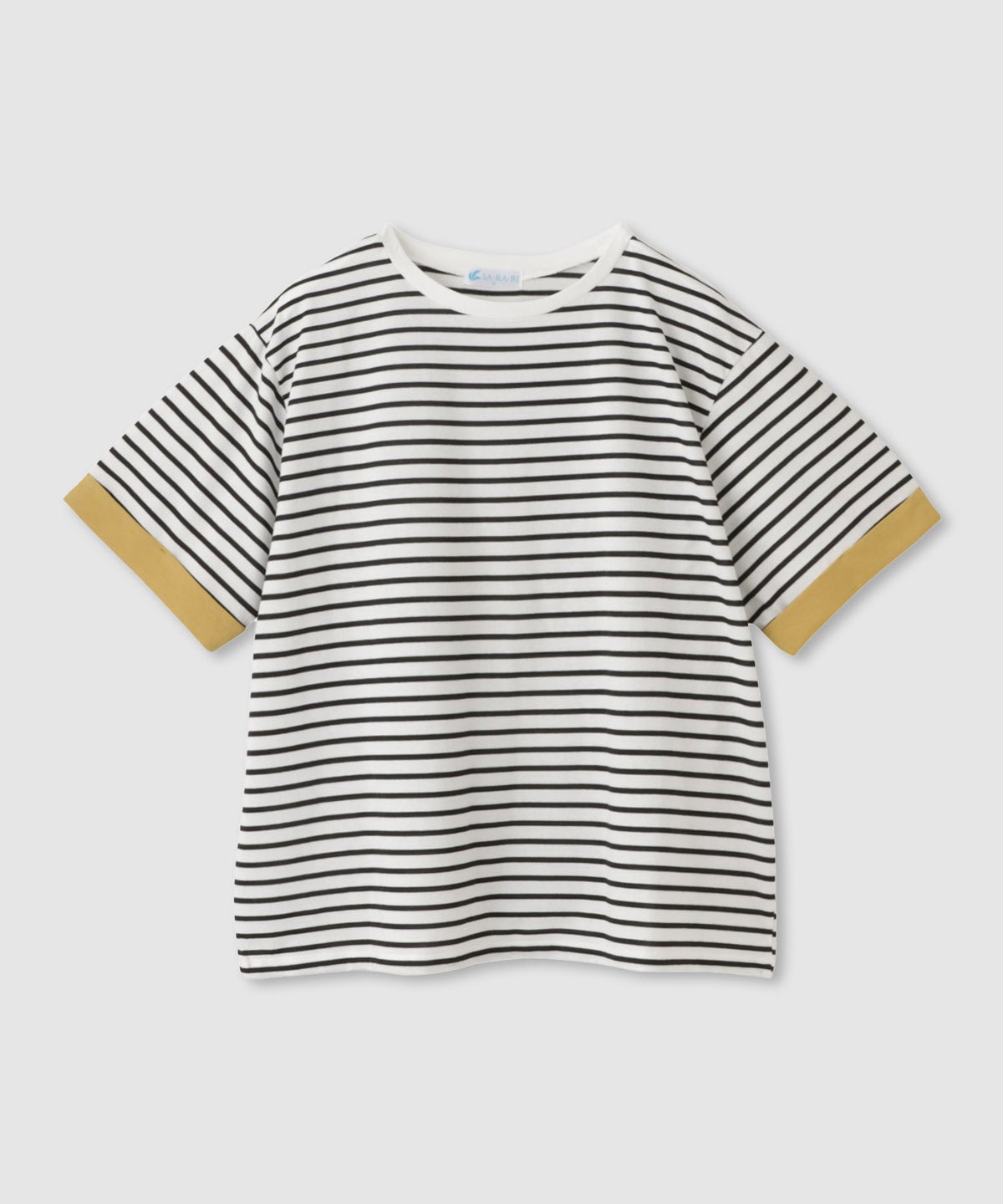 NAVY SARARI 接触冷感 UVカット 袖配色クルーネックTシャツ レディース メール便 対応商品