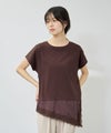 [値下げ]NAVY  SARARI 接触冷感 UVカット 裾アシンメトリーレースTシャツ レディース メール便 対応商品商品サムネイル-3