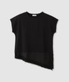 NAVY SARARI 接触冷感 UVカット 裾アシンメトリーレースTシャツ レディース メール便 対応商品