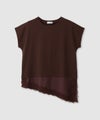 NAVY SARARI 接触冷感 UVカット 裾アシンメトリーレースTシャツ レディース メール便 対応商品