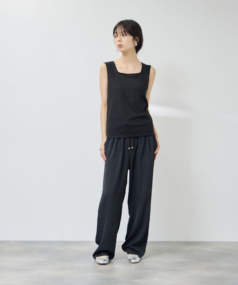 NAVY SARARI UVカット スクエアネックラメタンクトップ レディース メール便 対応商品商品画像-10
