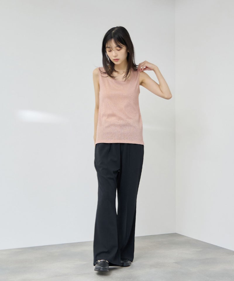NAVY  SARARI UVカット スクエアネックラメタンクトップ レディース メール便 対応商品商品画像-16