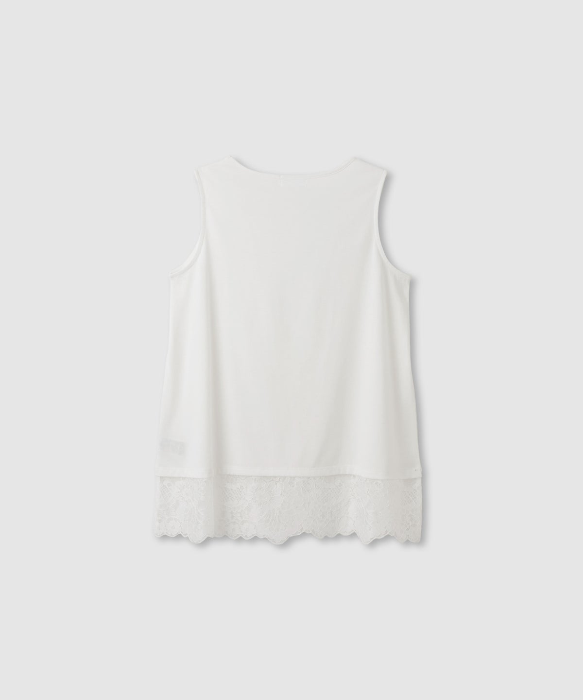 NAVY SARARI 接触冷感 UVカット スクエアネック裾レースタンクトップ レディース メール便 対応商品