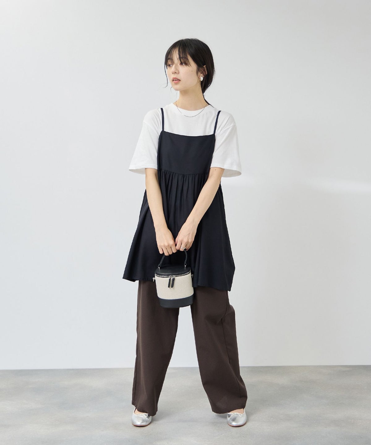NAVY SARARI 接触冷感 リネンブレンド マリンパンツ レディース