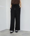 NAVY  SARARI 接触冷感 スラブレーヨンドット柄イージーパンツ レディース商品サムネイル-2