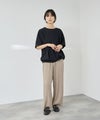 NAVY  SARARI 接触冷感 スラブレーヨンドット柄イージーパンツ レディース商品サムネイル-6