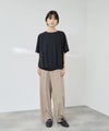 NAVY  SARARI 接触冷感 スラブレーヨンドット柄イージーパンツ レディース商品サムネイル-7