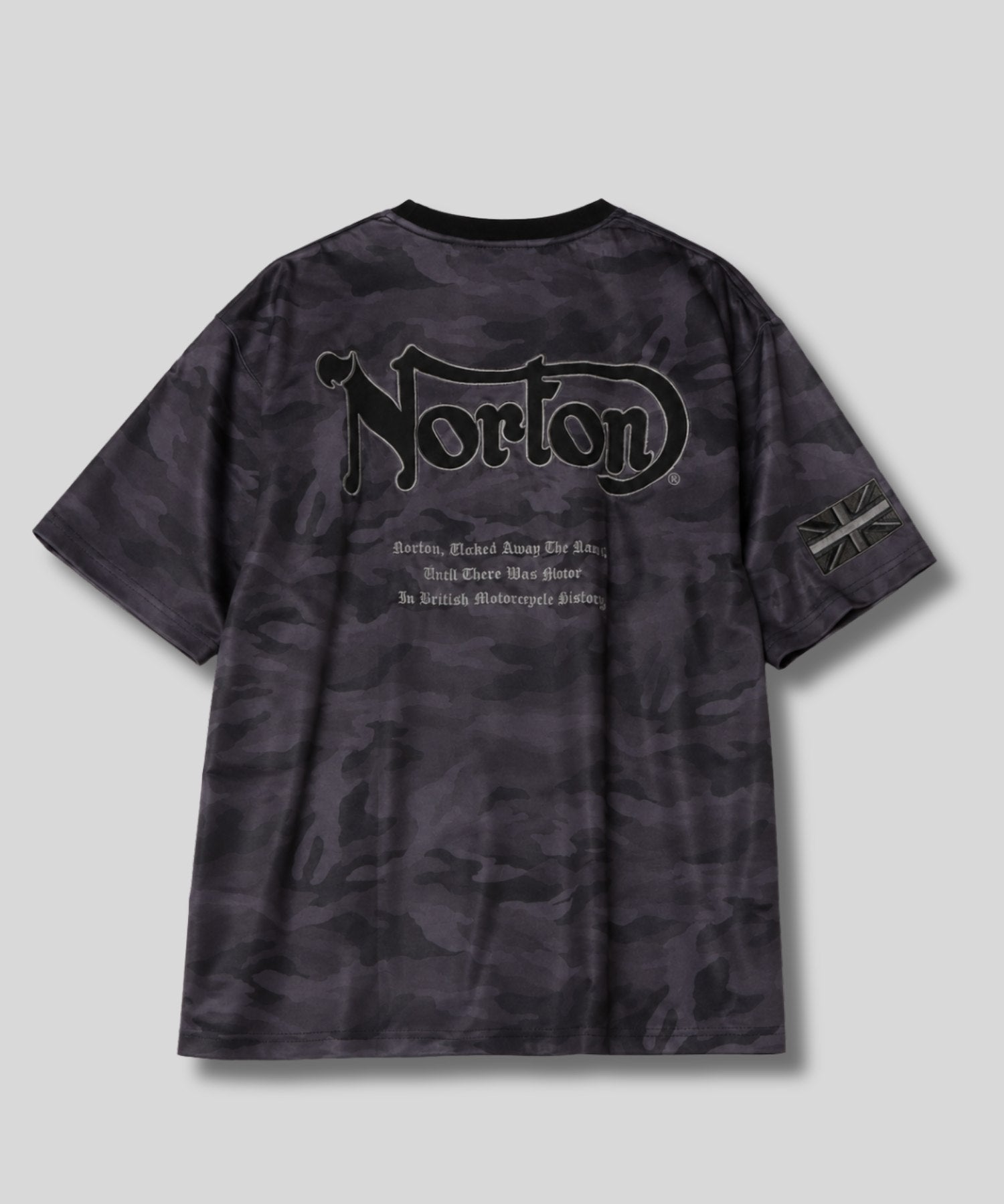 Norton カモフラ柄 ワッペンバックロゴクルーネック半袖Tシャツ メンズ