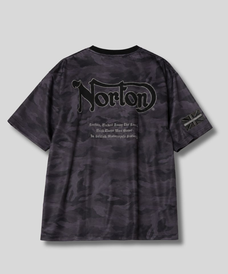 Norton  カモフラ柄 ワッペンバックロゴクルーネック半袖Tシャツ メンズ商品画像-3
