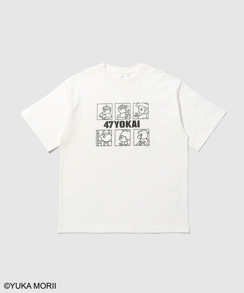 47YOKAI YOKAIモノクロキャラクタープリントTシャツ メンズ メール便 対応商品商品画像-1