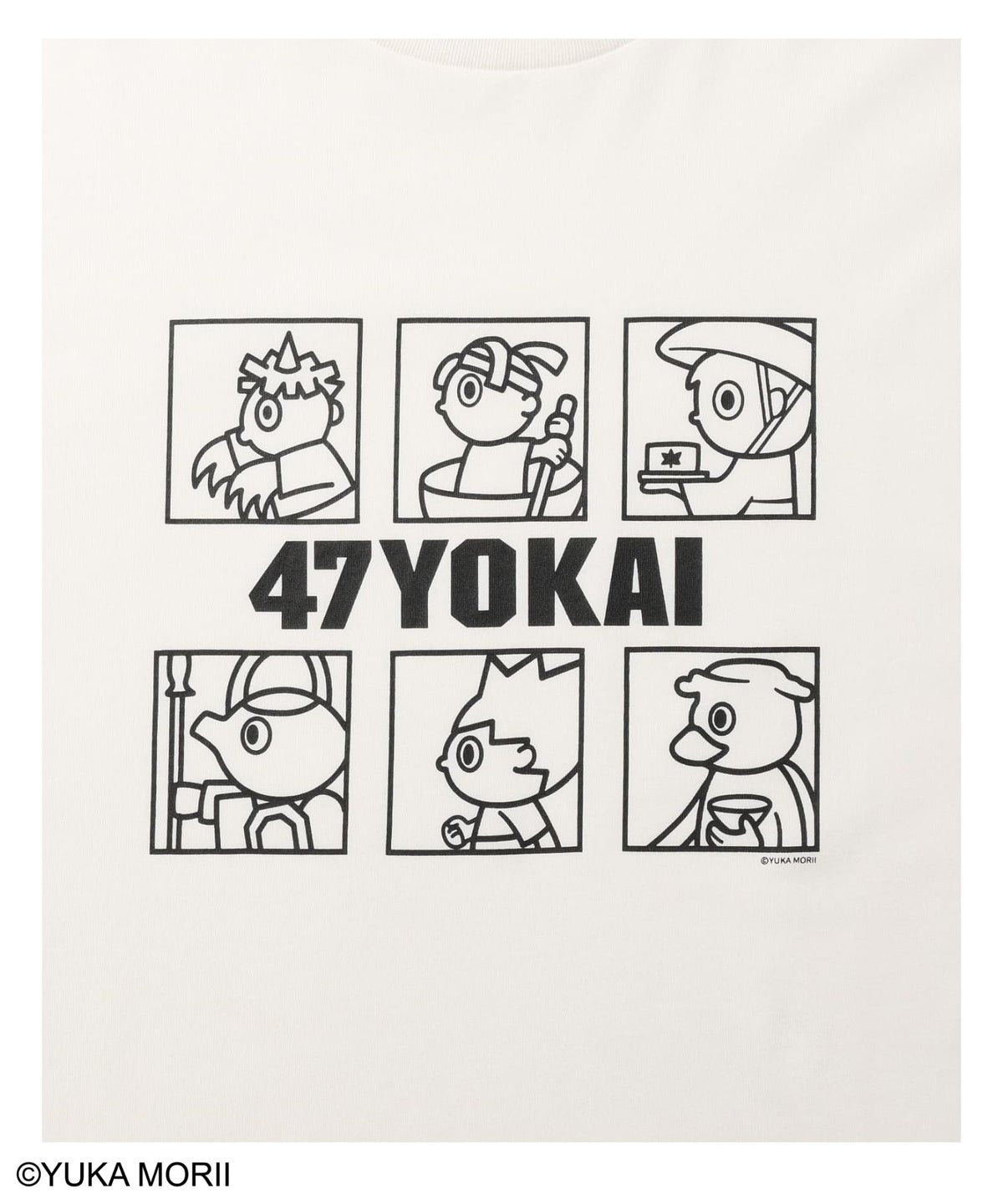 47YOKAI YOKAIモノクロキャラクタープリントTシャツ メンズ メール便 対応商品