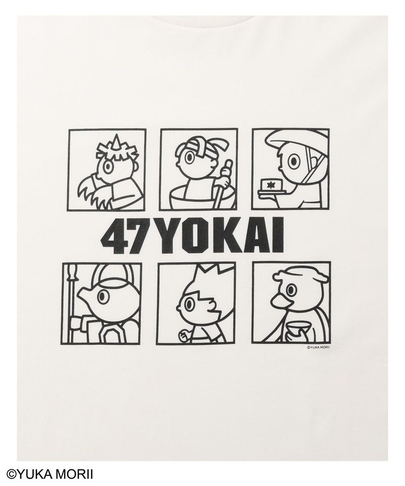 47YOKAI  YOKAIモノクロキャラクタープリントTシャツ メンズ メール便 対応商品商品画像-6